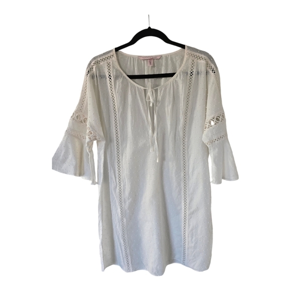 Vintage Victoria Secret Top/ Nightgown White Textured Dainty Minimalist - Picture 1 of 14